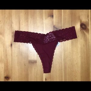 Forever 21 lingerie lace thong panty wine NWT